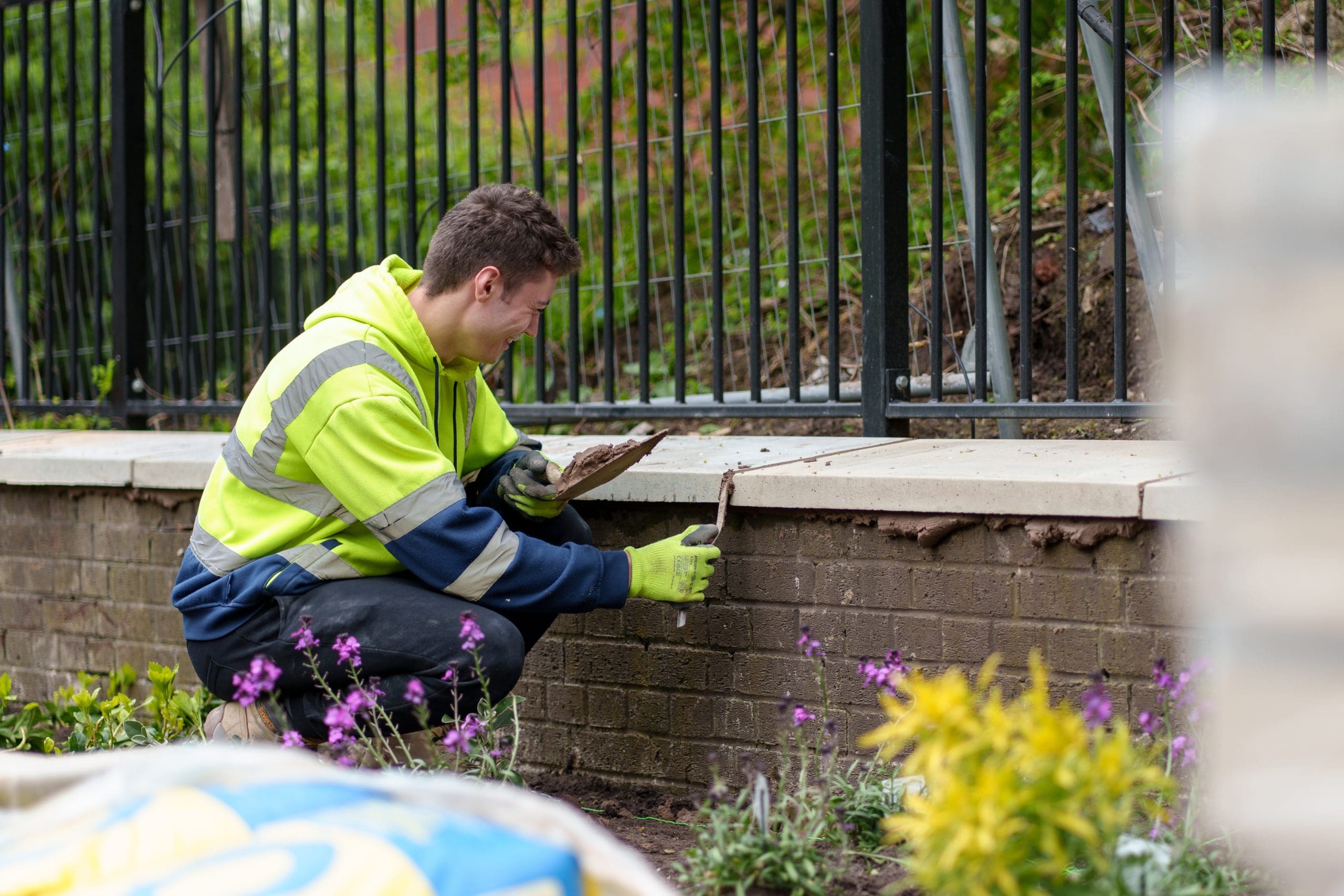 Construction Team working on landscaping